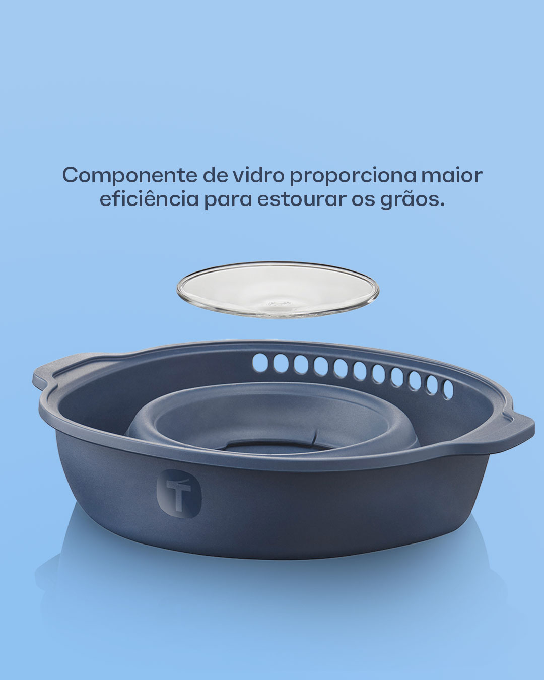 Pipoqueira de Silicone para Micro-Ondas Wow Pop Azul