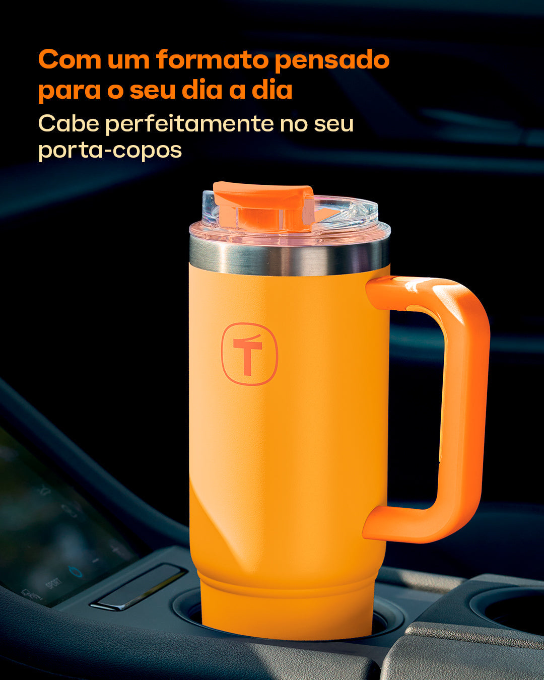 Copo Térmico Big T Com Canudo 1,1L Damasco