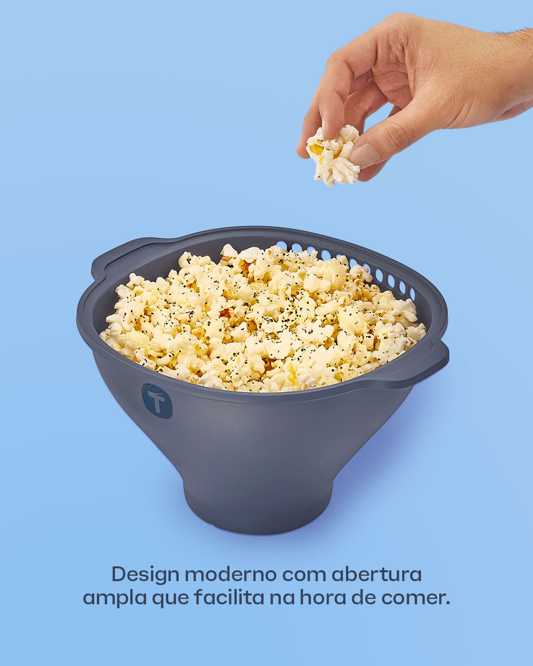 Pipoqueira de Silicone para Micro-Ondas Wow Pop Azul