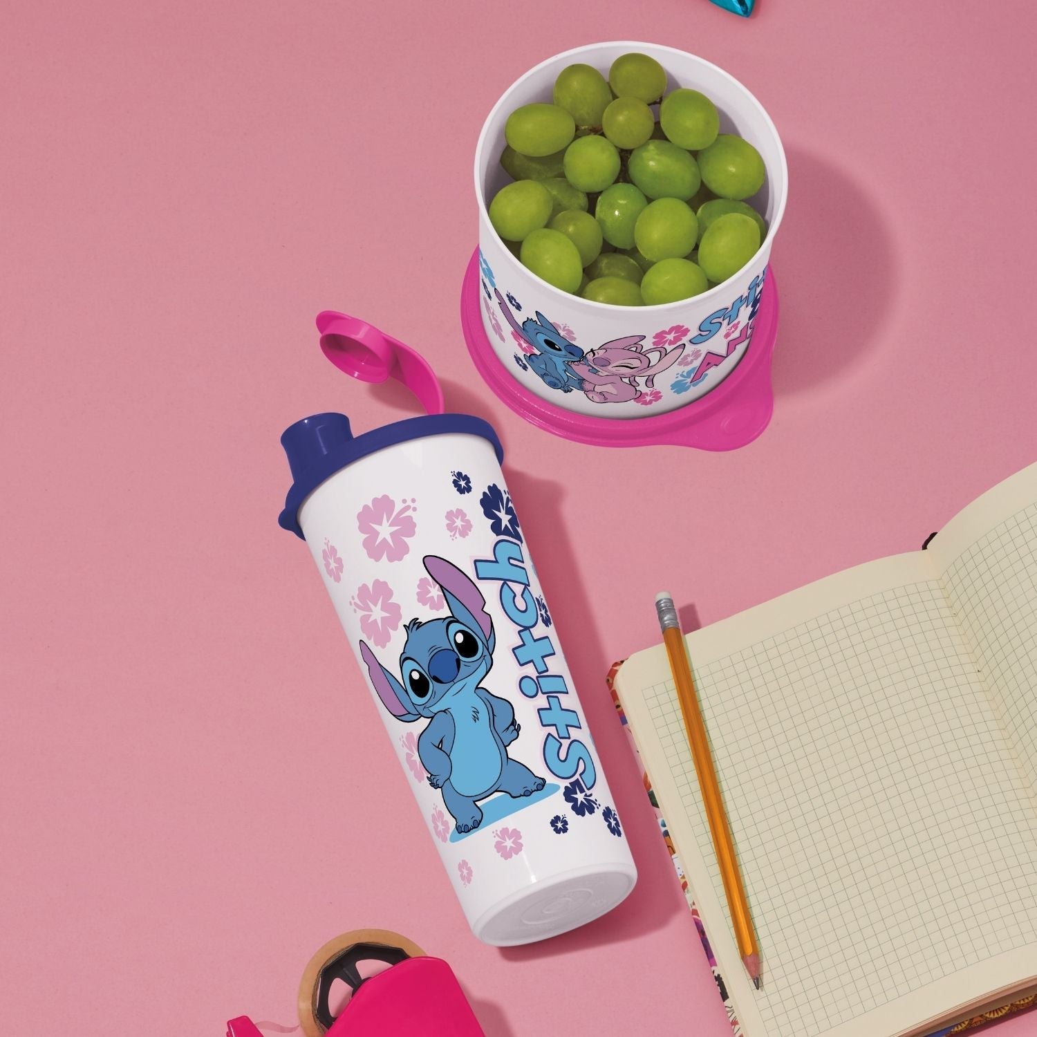 Copo Com Bico 470ml Stitch & Angel