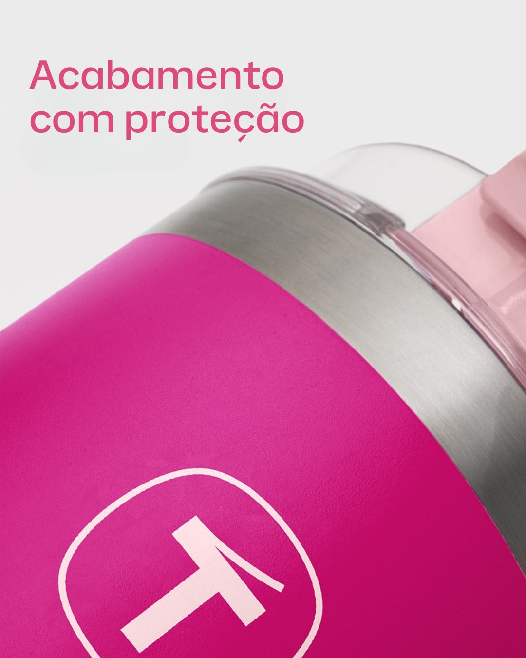 Copo Térmico Big T Com Canudo 630ml Rosa