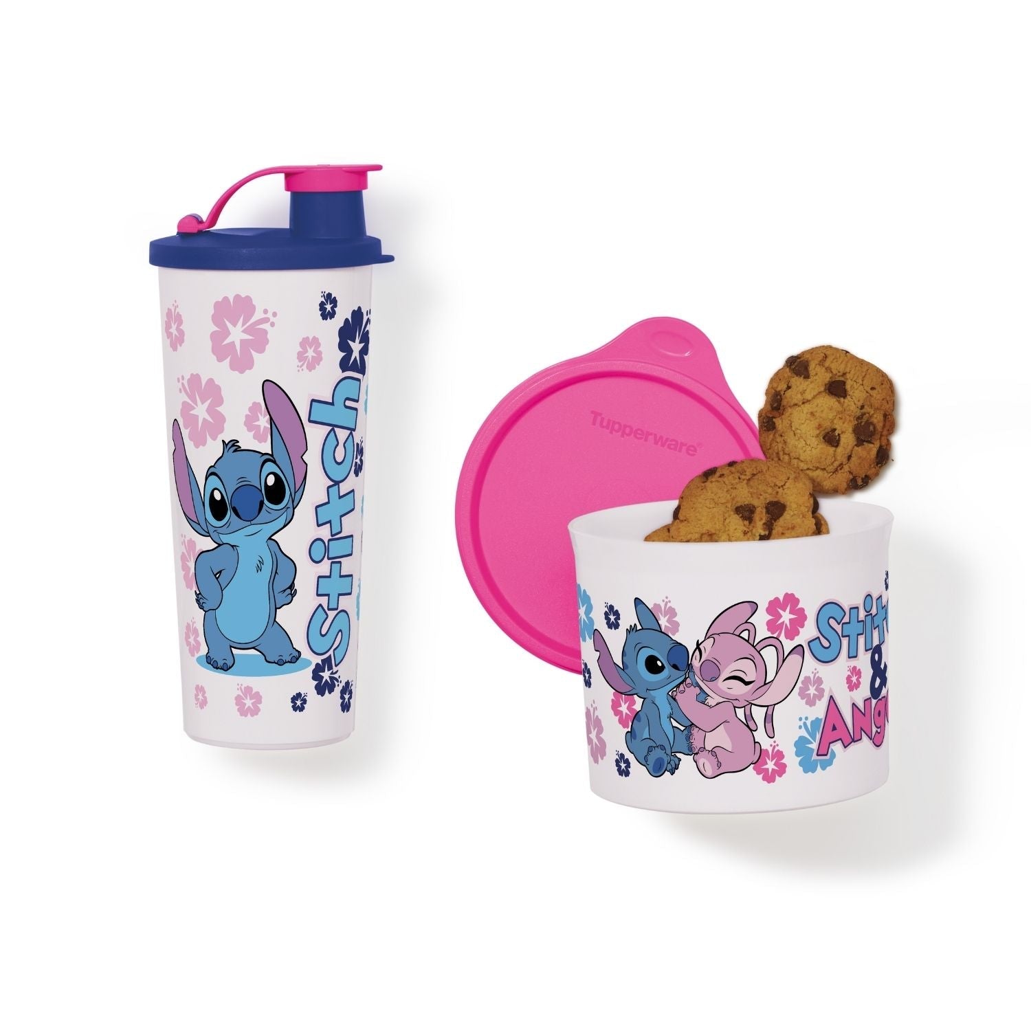 Tupper Redondinha 500ml Stitch & Angel